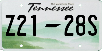 TN license plate Z2128S