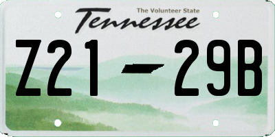 TN license plate Z2129B