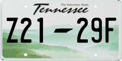 TN license plate Z2129F