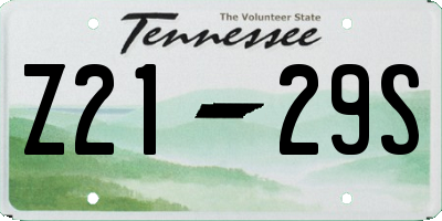 TN license plate Z2129S
