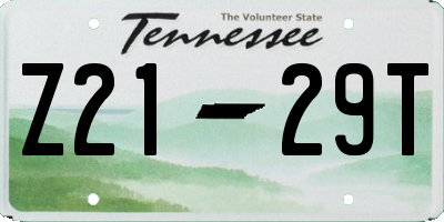 TN license plate Z2129T