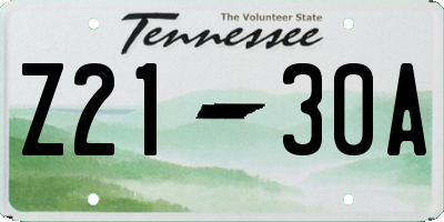 TN license plate Z2130A