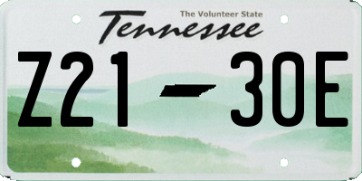 TN license plate Z2130E