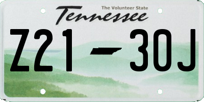 TN license plate Z2130J