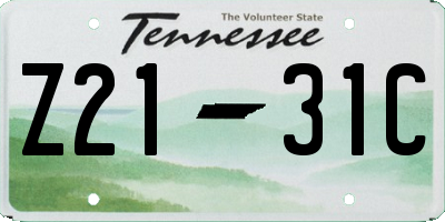 TN license plate Z2131C