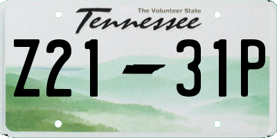 TN license plate Z2131P
