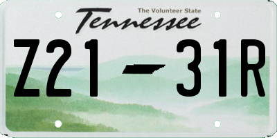 TN license plate Z2131R