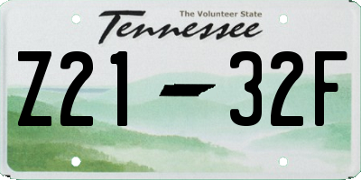 TN license plate Z2132F