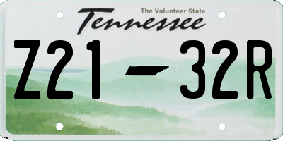 TN license plate Z2132R