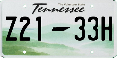 TN license plate Z2133H