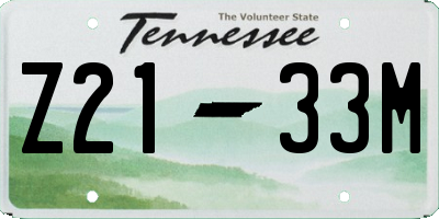 TN license plate Z2133M