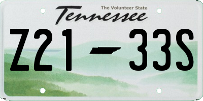 TN license plate Z2133S