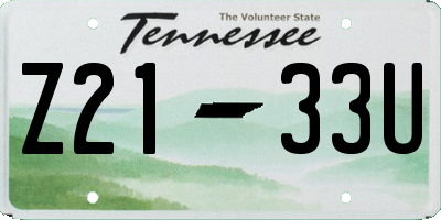 TN license plate Z2133U