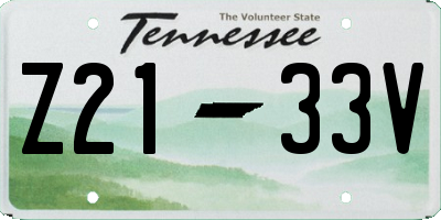 TN license plate Z2133V
