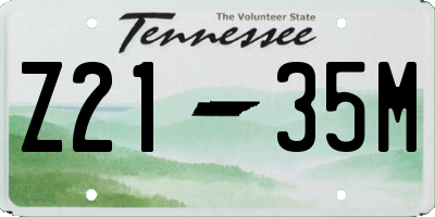 TN license plate Z2135M