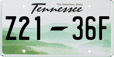 TN license plate Z2136F