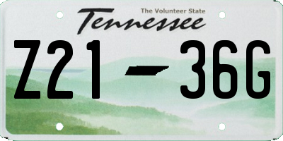 TN license plate Z2136G