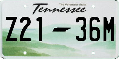 TN license plate Z2136M