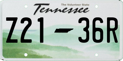 TN license plate Z2136R