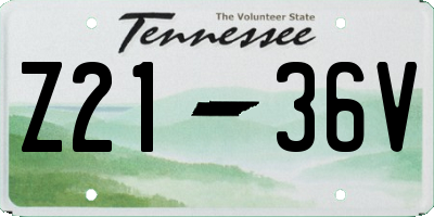 TN license plate Z2136V