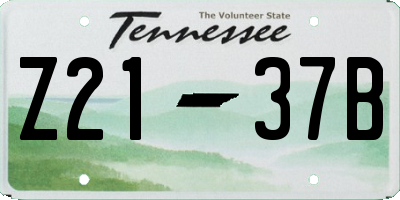 TN license plate Z2137B