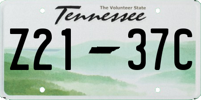 TN license plate Z2137C
