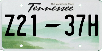TN license plate Z2137H