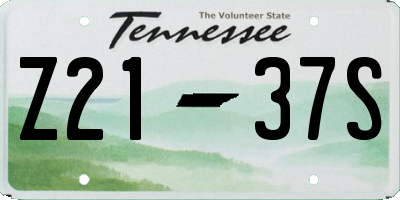 TN license plate Z2137S