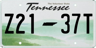 TN license plate Z2137T