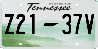 TN license plate Z2137V