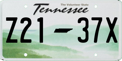 TN license plate Z2137X