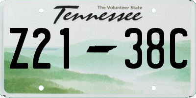TN license plate Z2138C
