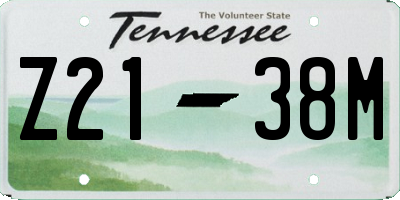 TN license plate Z2138M