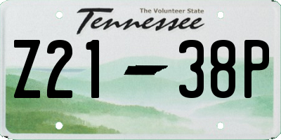 TN license plate Z2138P