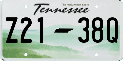 TN license plate Z2138Q