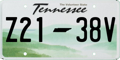 TN license plate Z2138V