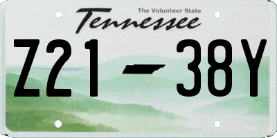 TN license plate Z2138Y