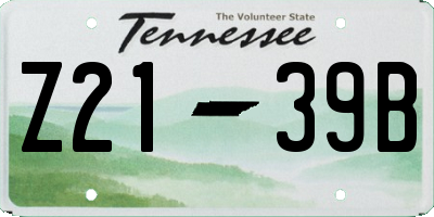 TN license plate Z2139B