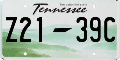 TN license plate Z2139C