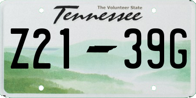 TN license plate Z2139G