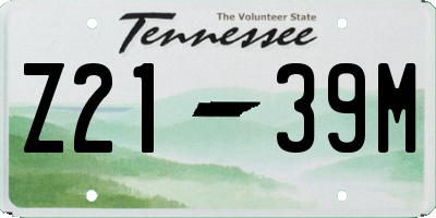 TN license plate Z2139M
