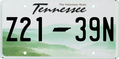 TN license plate Z2139N