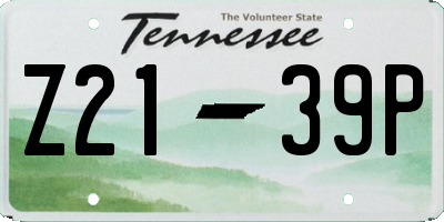 TN license plate Z2139P