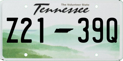 TN license plate Z2139Q