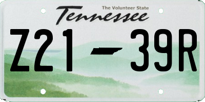 TN license plate Z2139R