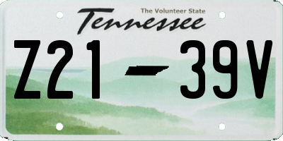 TN license plate Z2139V