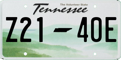 TN license plate Z2140E