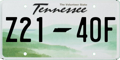 TN license plate Z2140F