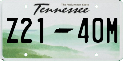 TN license plate Z2140M