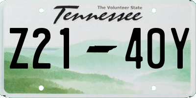 TN license plate Z2140Y